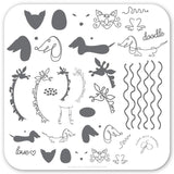 Doodle Love (CjS-127) - CJS Small Stamping Plate