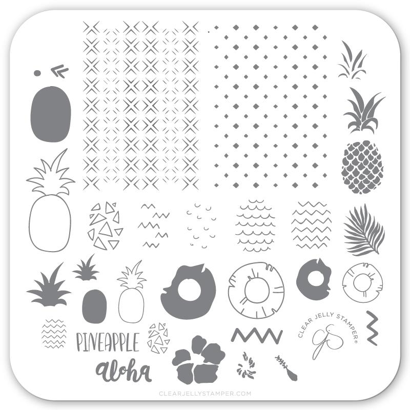 Pineapple Pizazz (CjS-130) - CJS Small Stamping Plate