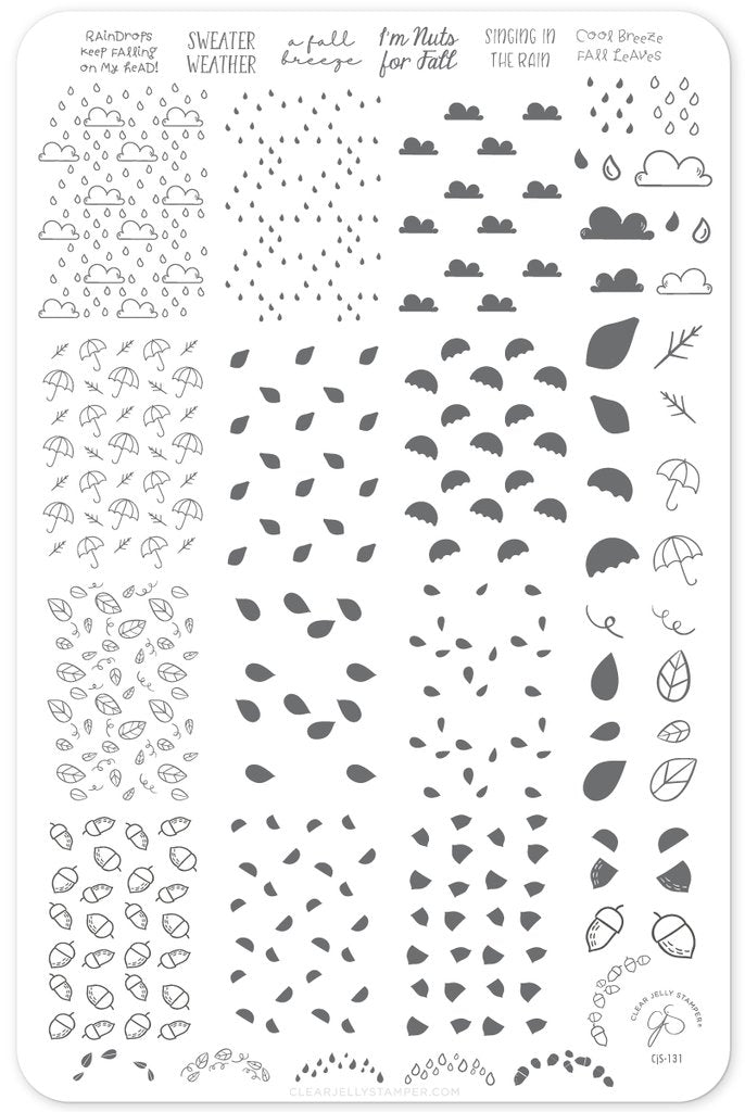 Fallpaper - Singing in the Rain (CjS-131)  - Clear Jelly Stamping Plate Secondary image