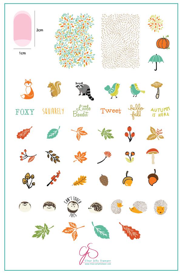 Autumn is Here! (CjS-135) - Clear Jelly Stamping Plate