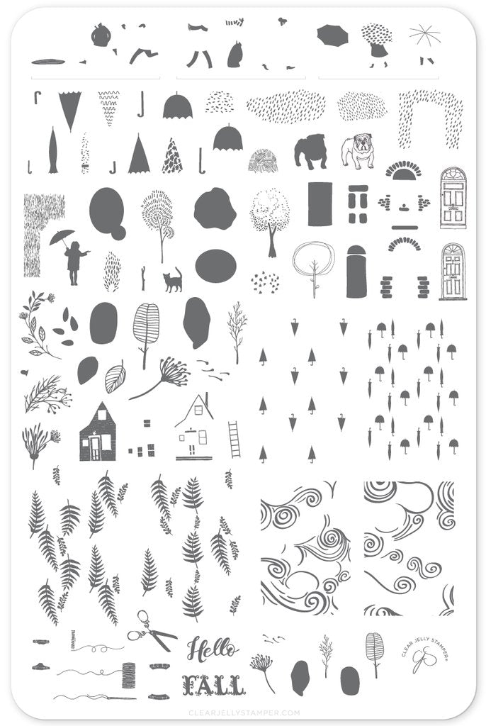 Whimsical Fall (CjS-137)  - Clear Jelly Stamping Plate Secondary image