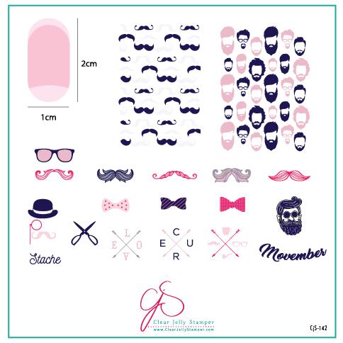Hippest Movember (CjS-142) - CJS Medium Stamping Plate