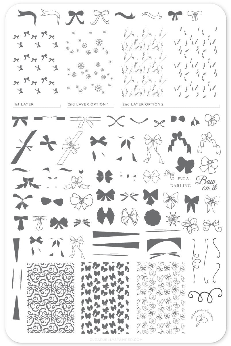 Put a Bow on it, Darling (CjS-147) - Clear Jelly Stamping Plate Secondary image