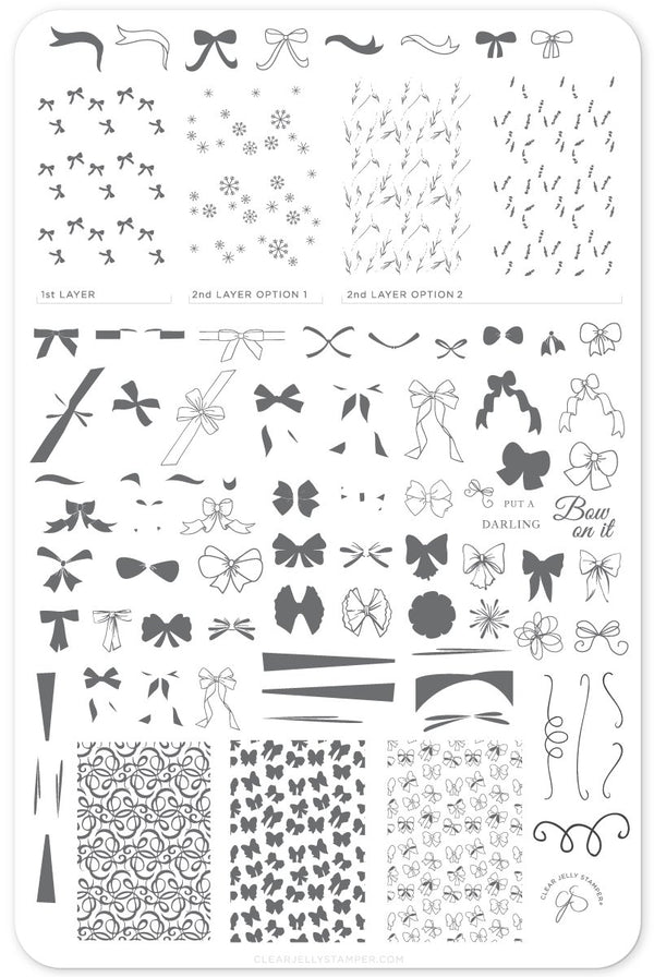 Put a Bow on it, Darling (CjS-147) - Clear Jelly Stamping Plate