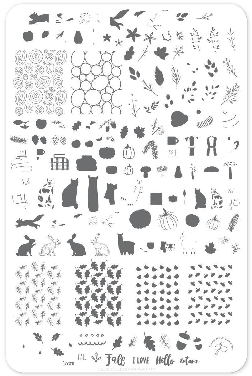 Autumn Acorns (CjS-148) - Clear Jelly Stamping Plate