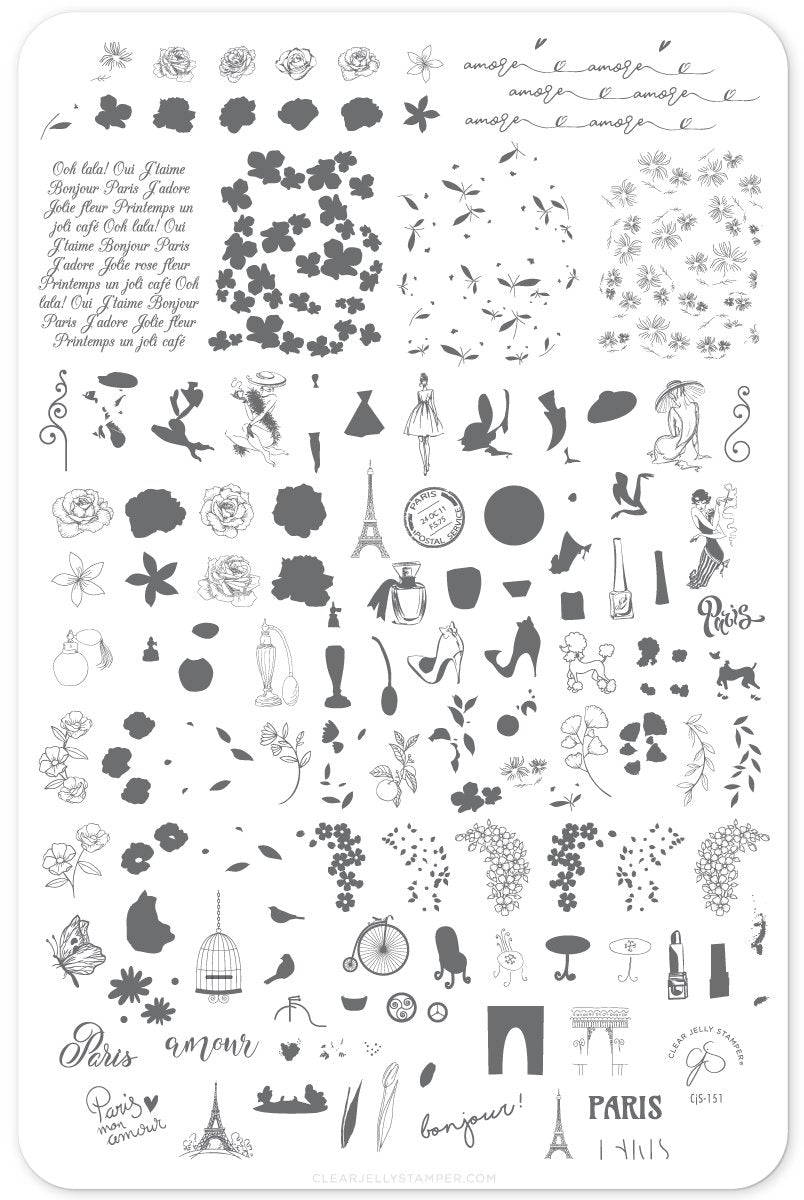 Springtime in Paris (CjS-151) - Clear Jelly Stamping Plate Secondary image