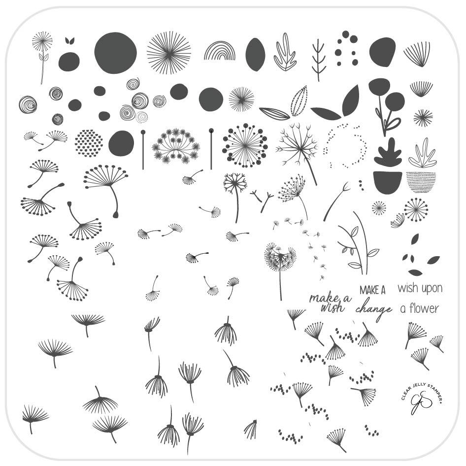 Wish Upon a Flower (CjS-155) - CJS Medium Stamping Plate