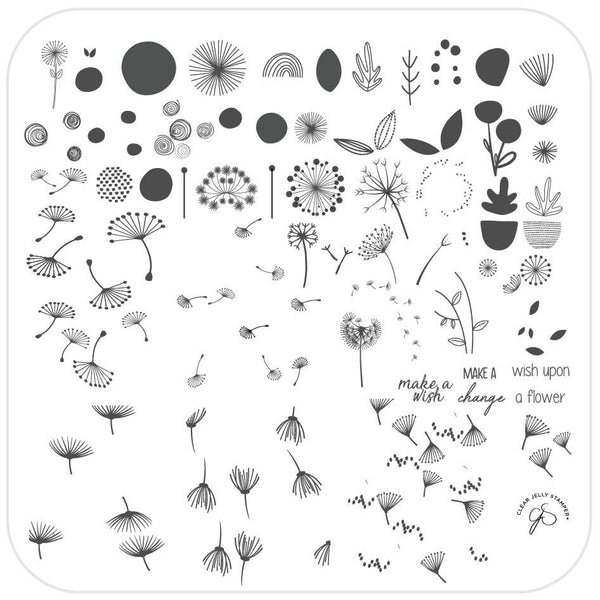 Wish Upon a Flower (CjS-155) - CJS Medium Stamping Plate