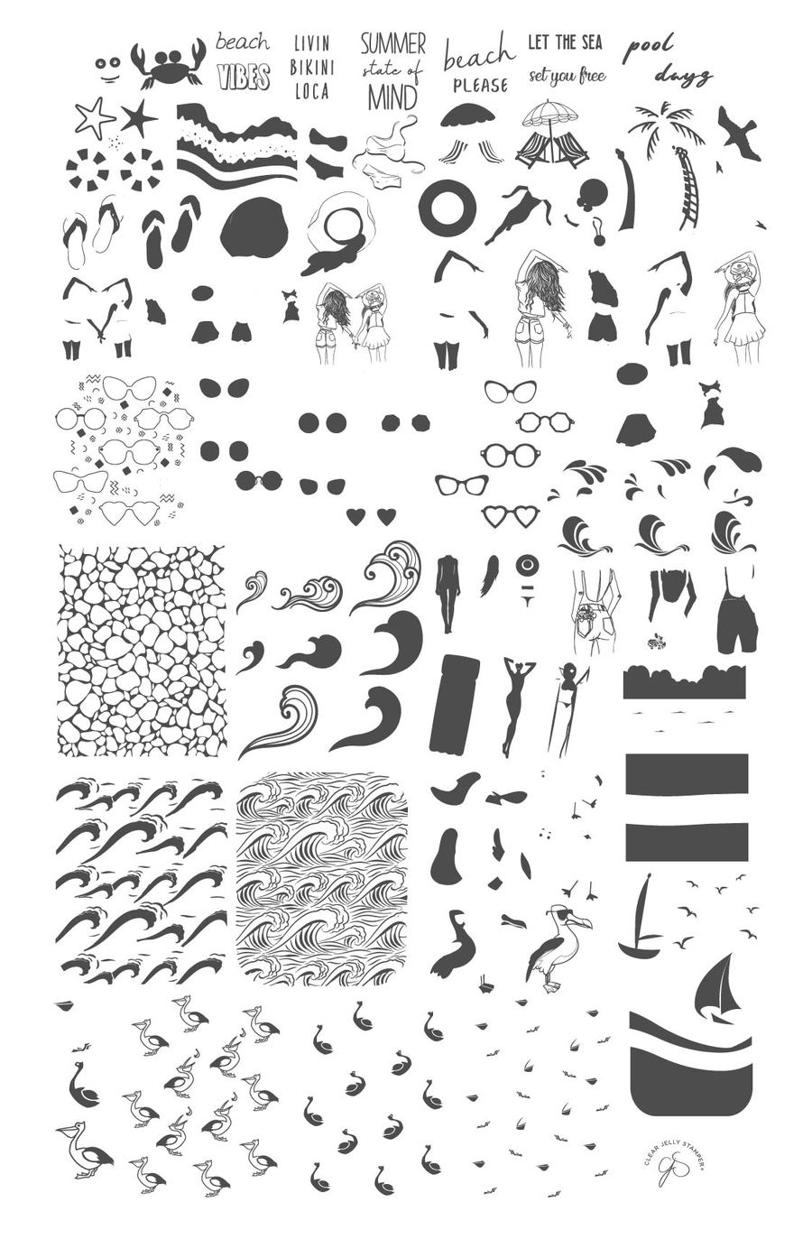 Beach Day (CjS-159) - Clear Jelly Stamping Plate Secondary image