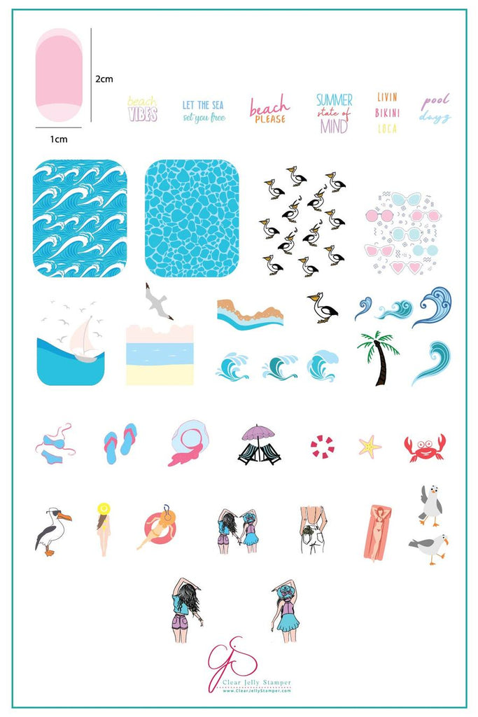 Beach Day (CjS-159) - Clear Jelly Stamping Plate