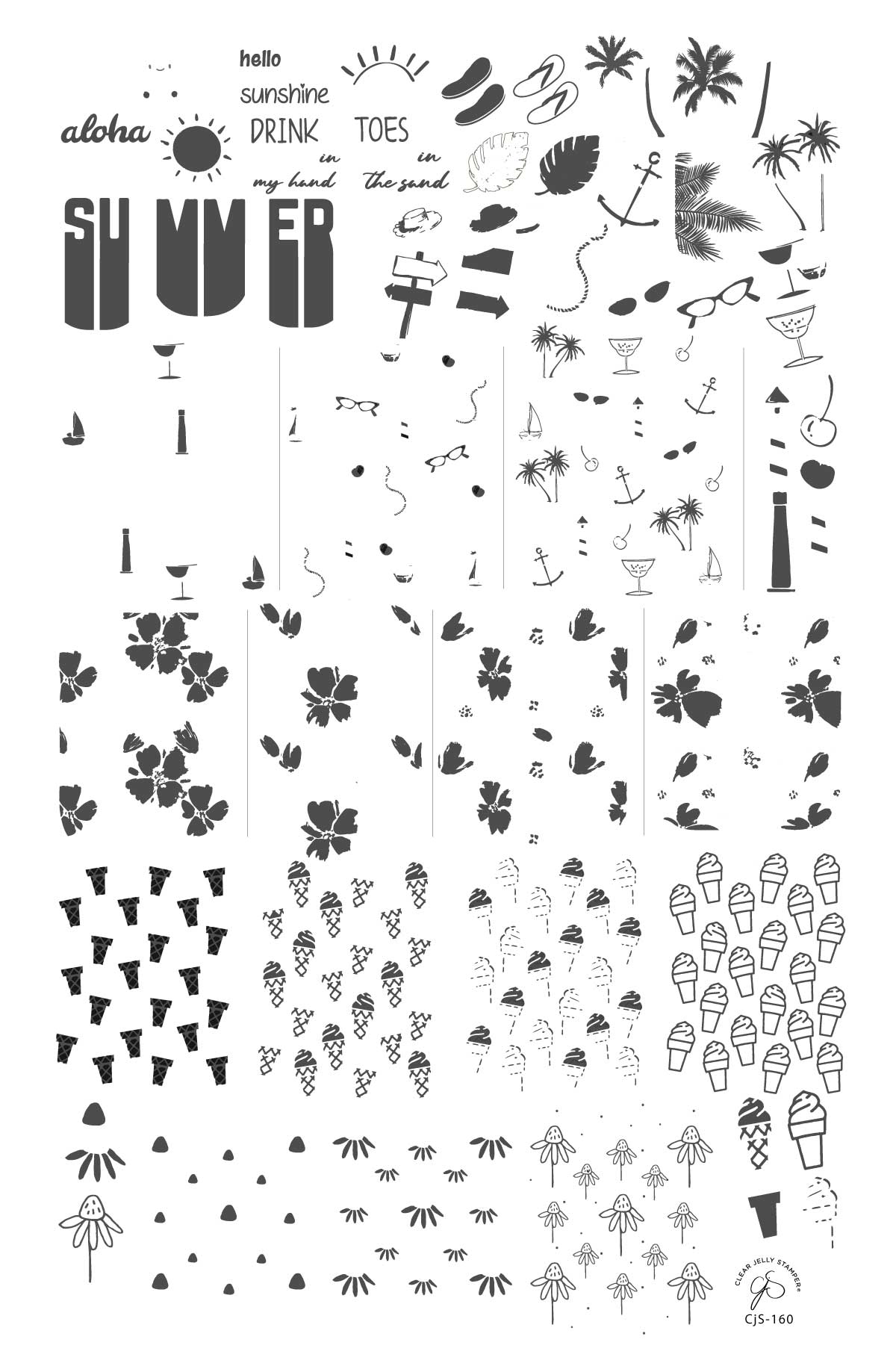 Summer (CjS-160)  - Clear Jelly Stamping Plate Secondary image