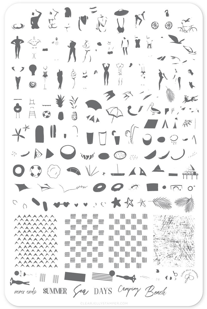 Summer Never Ends (CjS-165) - Clear Jelly Stamping Plate Secondary image