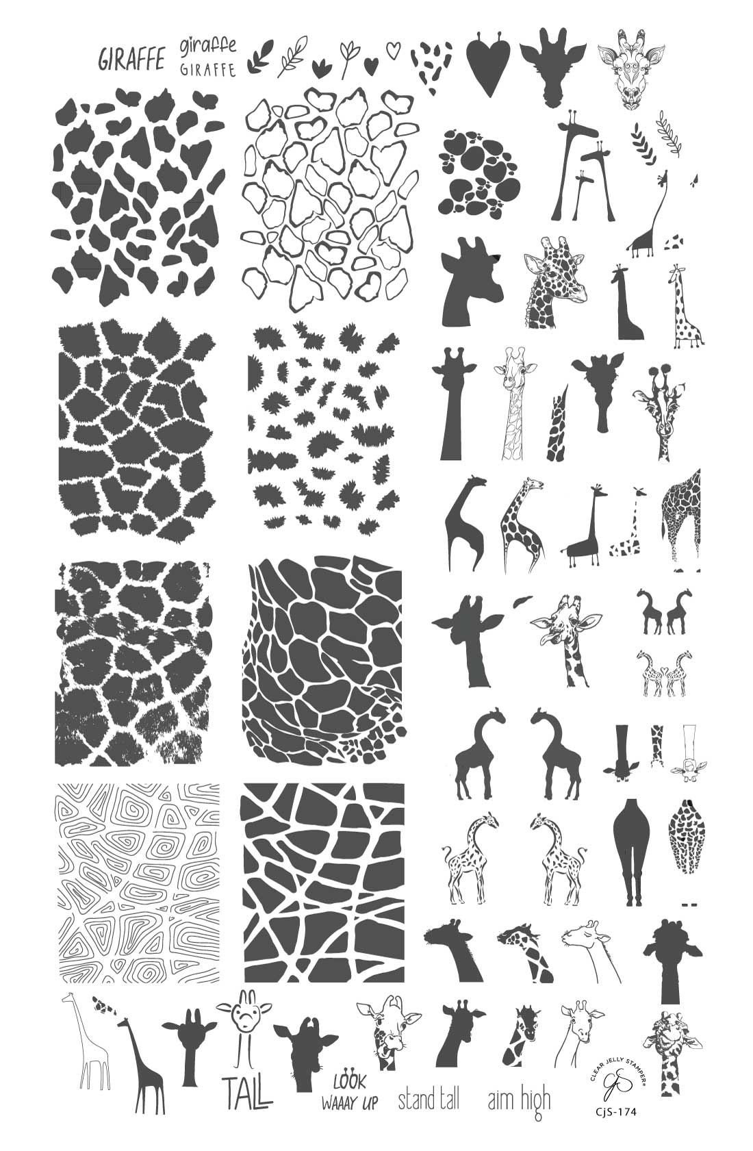 Wild Kingdom – Giraffe (CjS-174)  - Clear Jelly Stamping Plate Secondary image