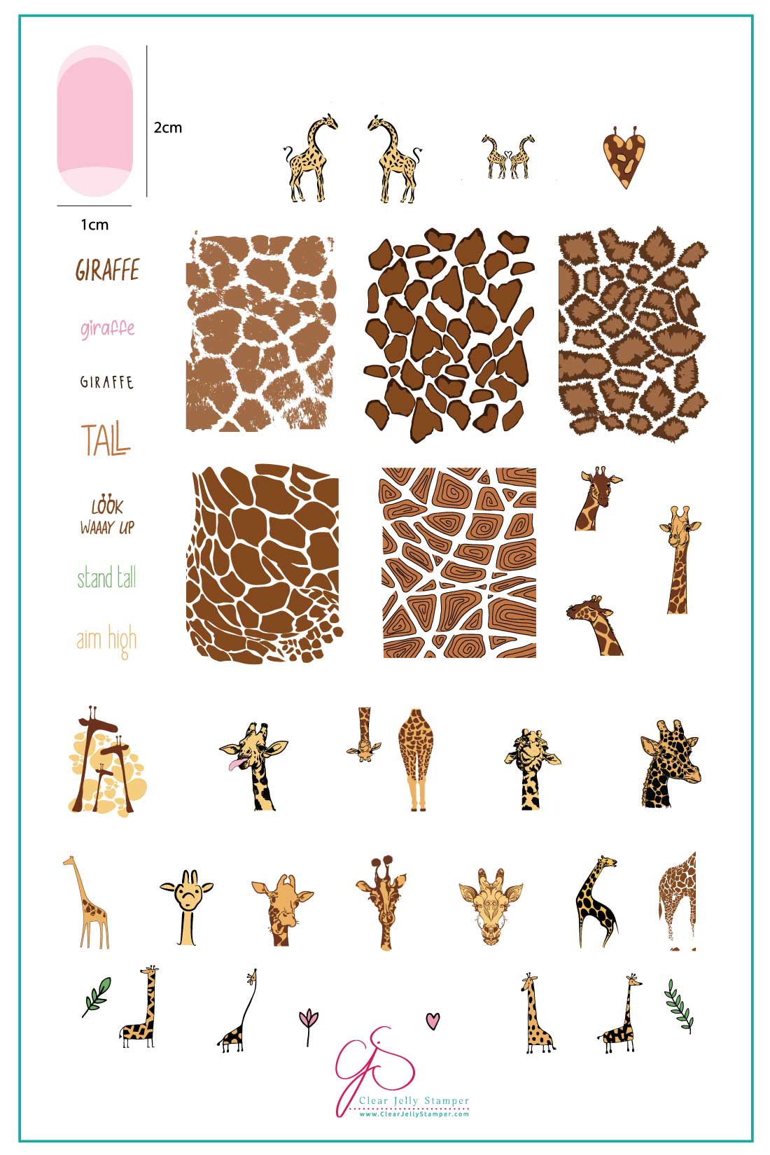 Wild Kingdom – Giraffe (CjS-174)  - Clear Jelly Stamping Plate Main image