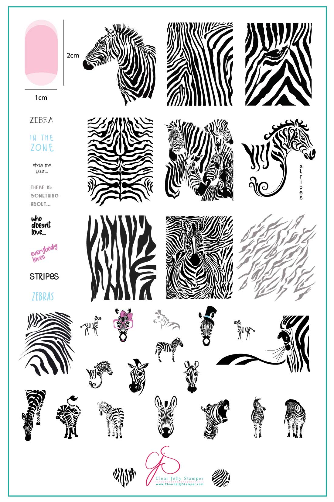 Wild Kingdom – Zebra (CjS-175)  - Clear Jelly Stamping Plate