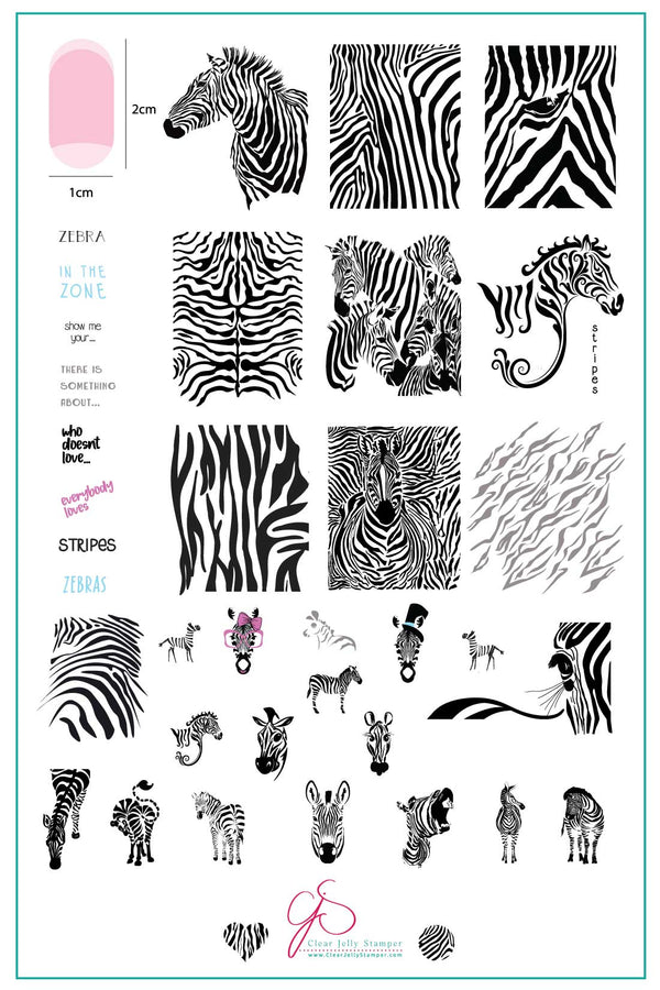 Wild Kingdom – Zebra (CjS-175)  - Clear Jelly Stamping Plate