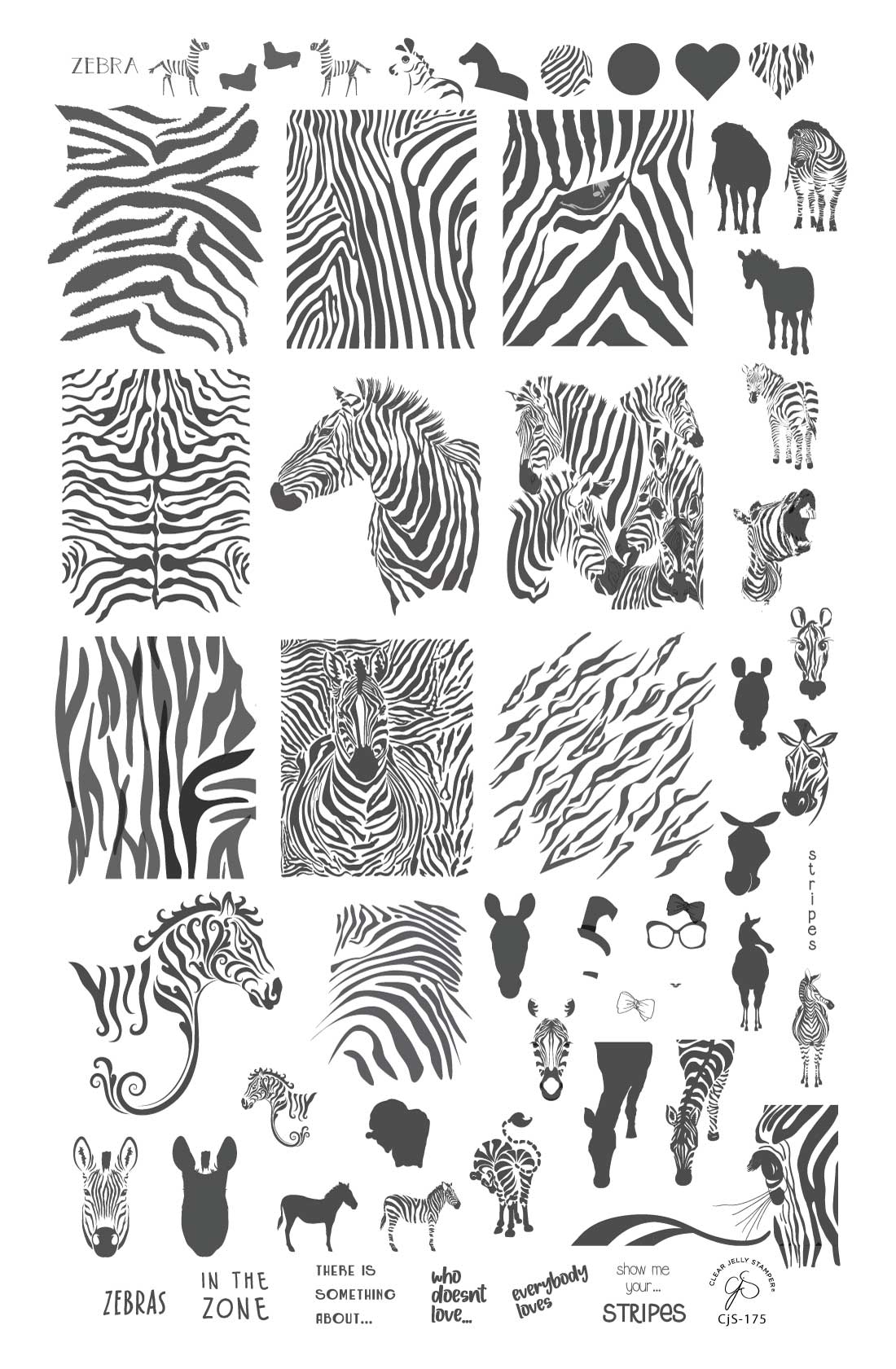 Wild Kingdom – Zebra (CjS-175)  - Clear Jelly Stamping Plate Secondary image