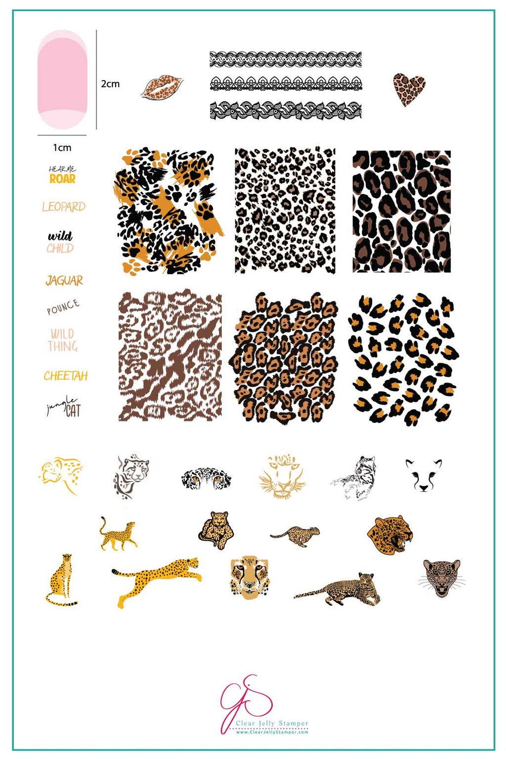 Wild Kingdom – Cheetah (CjS-176)  - Clear Jelly Stamping Plate