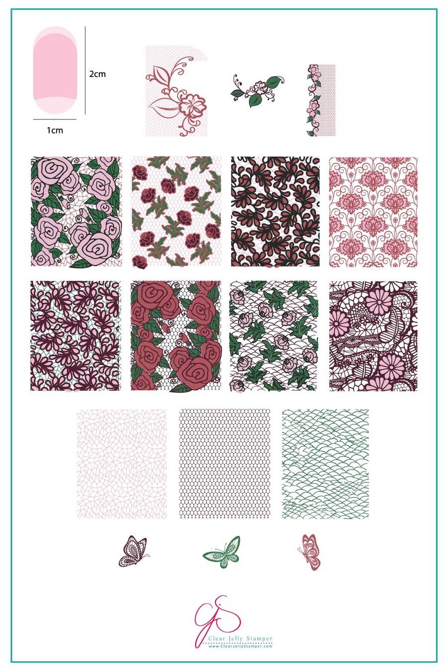 Just Add Lace (CjS-177) -  Clear Jelly Stamping Plate Secondary image