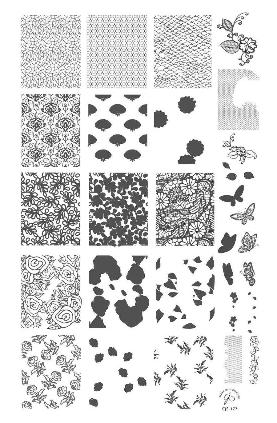 Just Add Lace (CjS-177) -  Clear Jelly Stamping Plate Main image