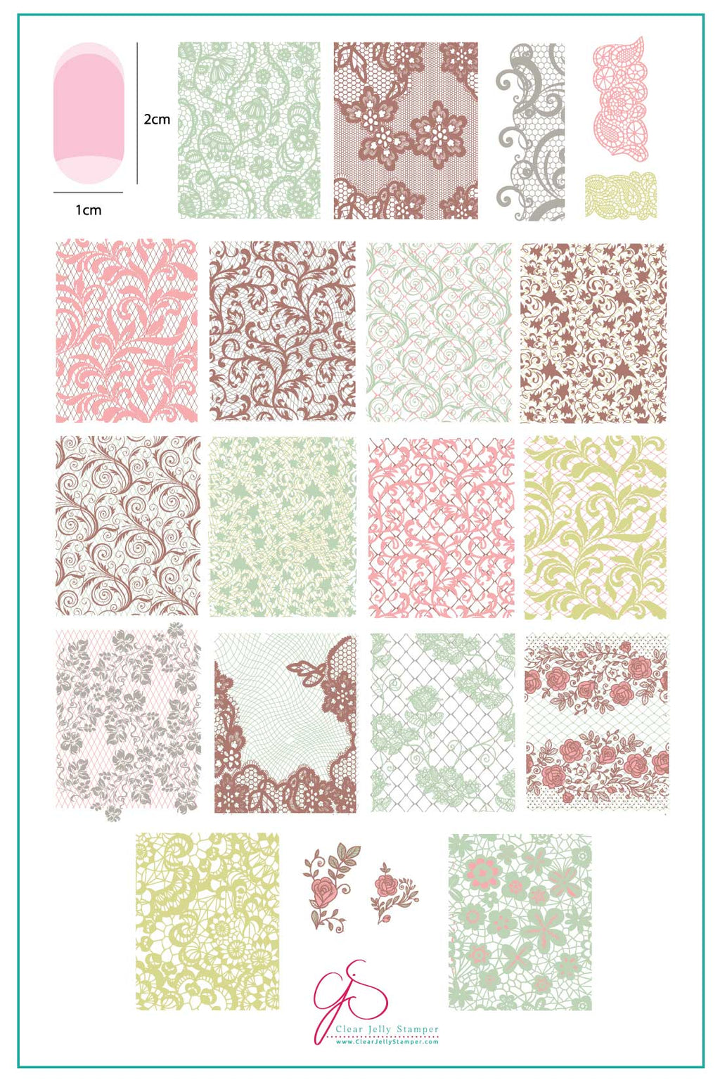A Touch of Lace (CjS-178) -  Clear Jelly Stamping Plate
