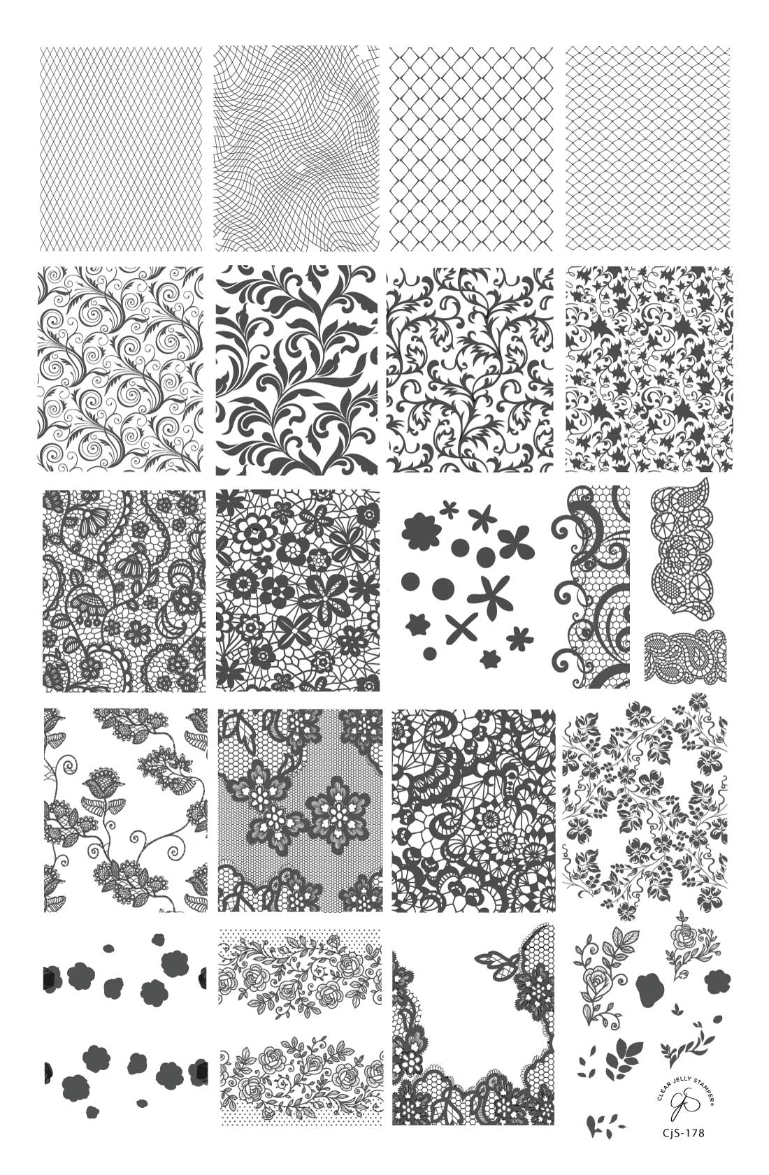 A Touch of Lace (CjS-178) -  Clear Jelly Stamping Plate Secondary image