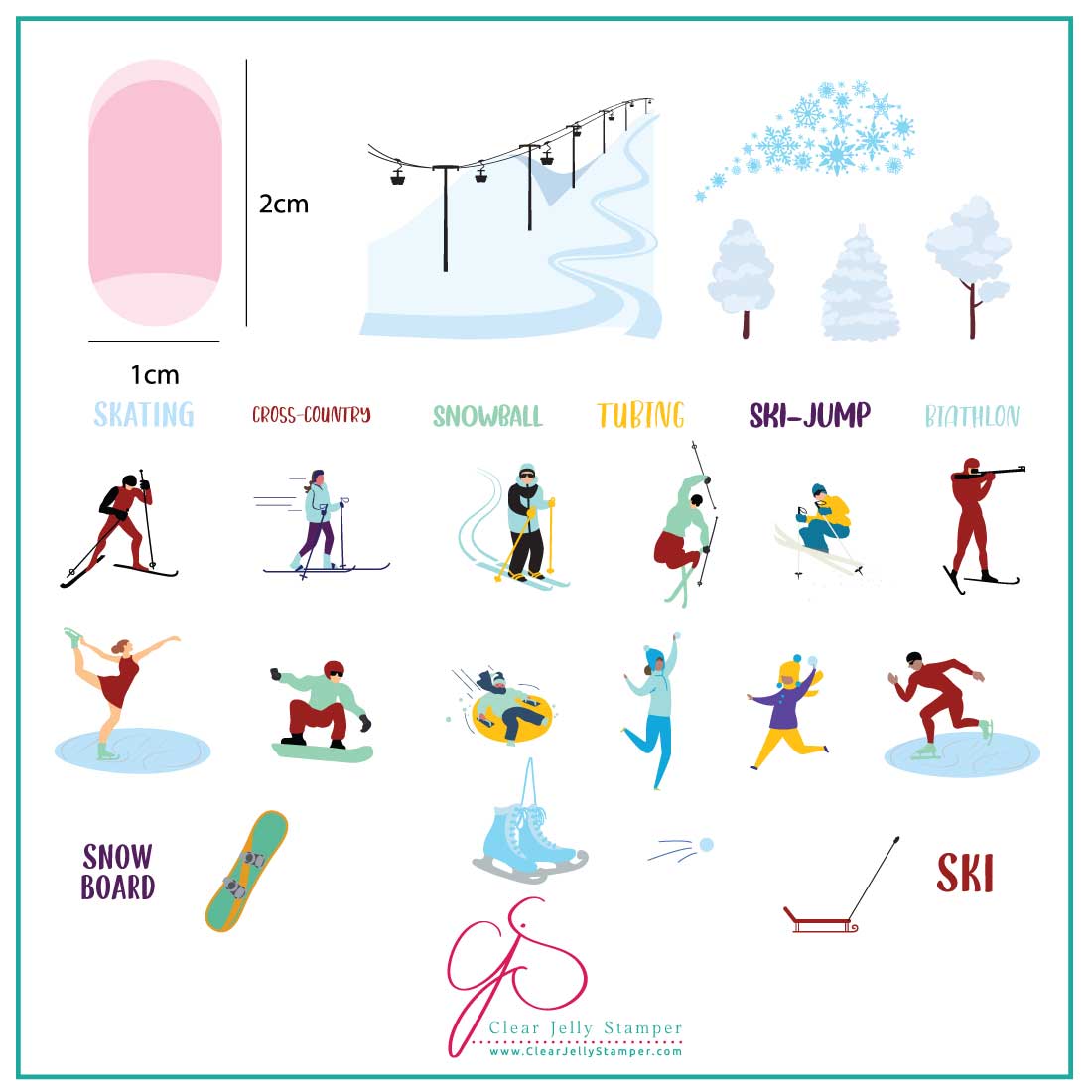 Sporty Winter (CjS-179)  - CJS Medium Stamping Plate Main image