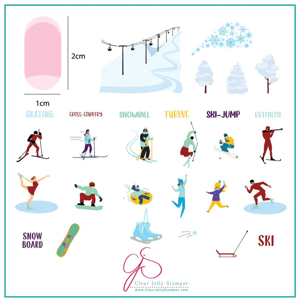 Sporty Winter (CjS-179)  - CJS Medium Stamping Plate