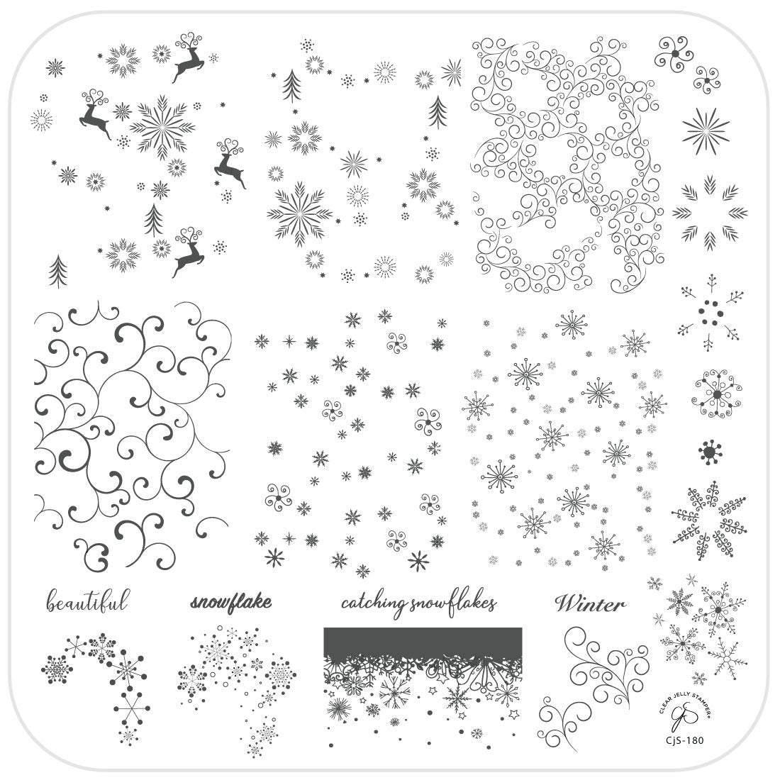 Catching Snowflakes (CjS-180) - CJS Medium Stamping Plate Secondary image