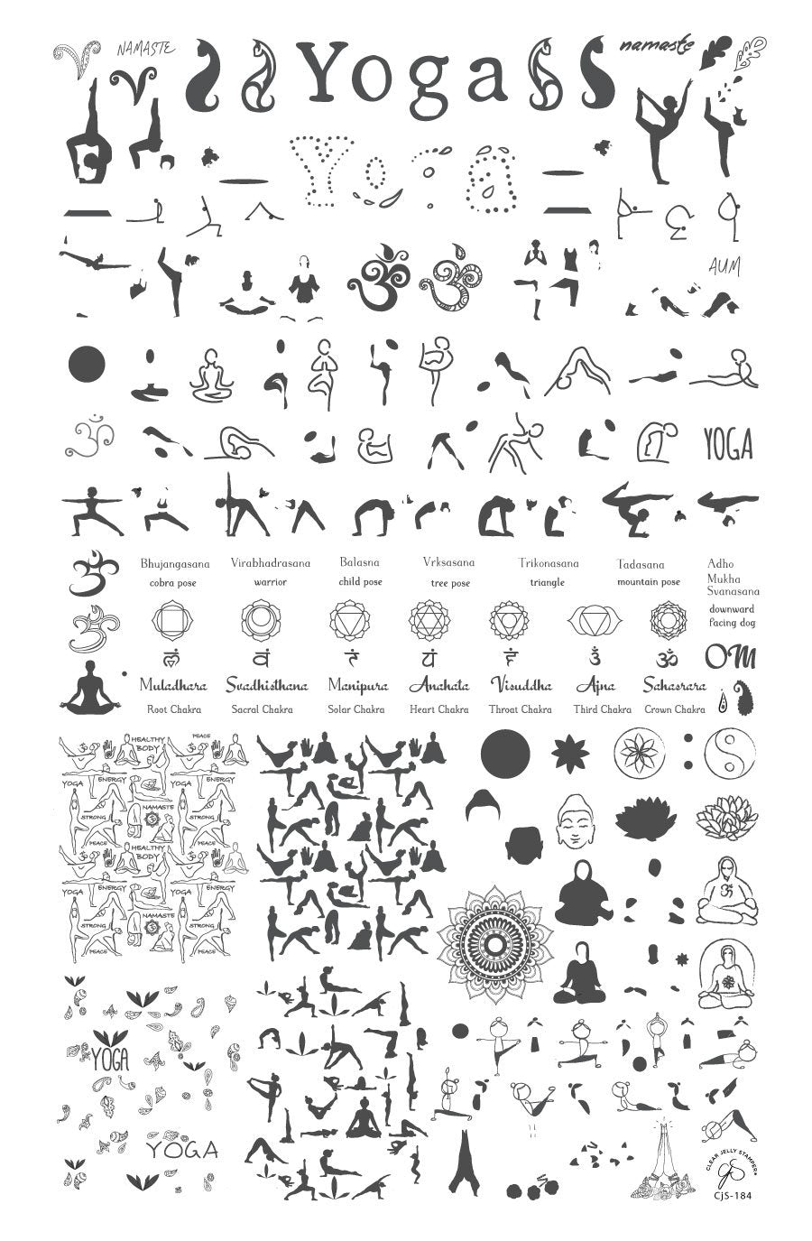 Zen Yoga (CjS-184)  -  Clear Jelly Stamping Plate Secondary image