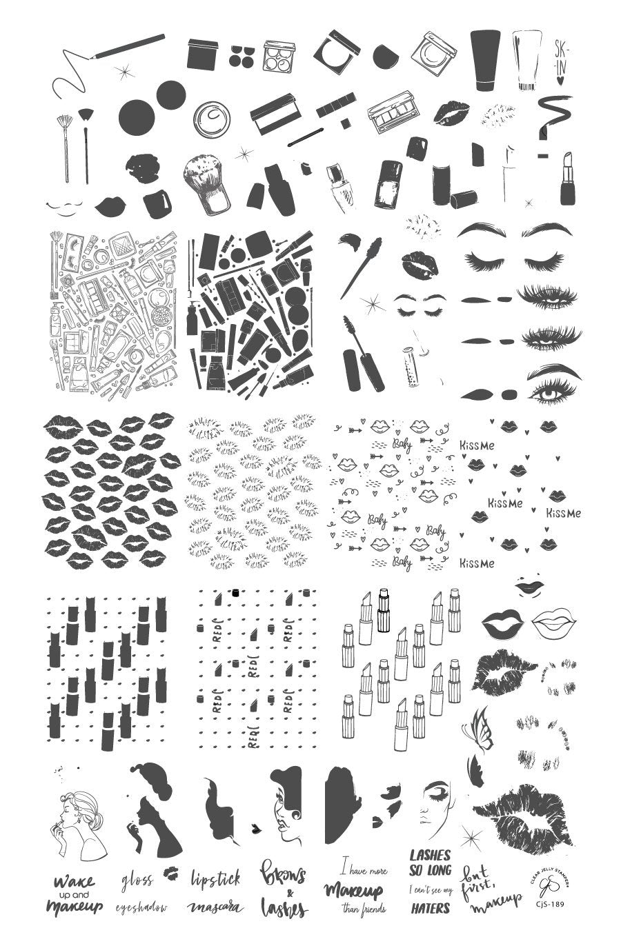 But First, Makeup (CjS-189)  - Clear Jelly Stamping Plate Secondary image