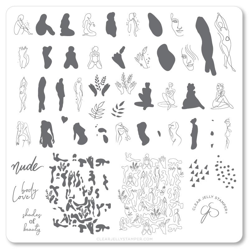 The Nude Series - Dare to Bare (CjS-195) Steel Nail Art Medium Stamping Plate Secondary image