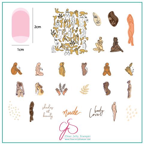 The Nude Series - Dare to Bare (CjS-195) Steel Nail Art Medium Stamping Plate Main image