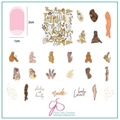 The Nude Series - Dare to Bare (CjS-195) Steel Nail Art Medium Stamping Plate