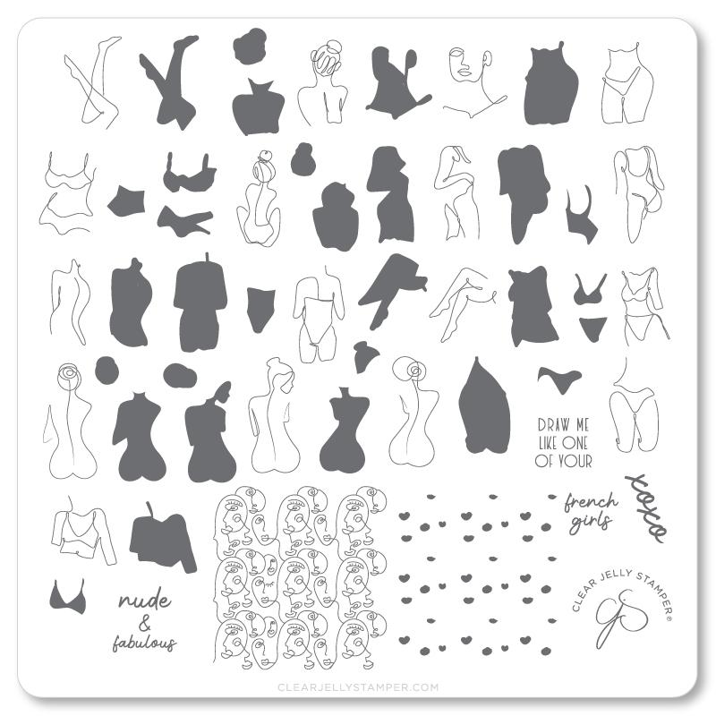 The Nude Series - Au Naturel (CjS-196) Steel Nail Art Medium Stamping Plate Secondary image