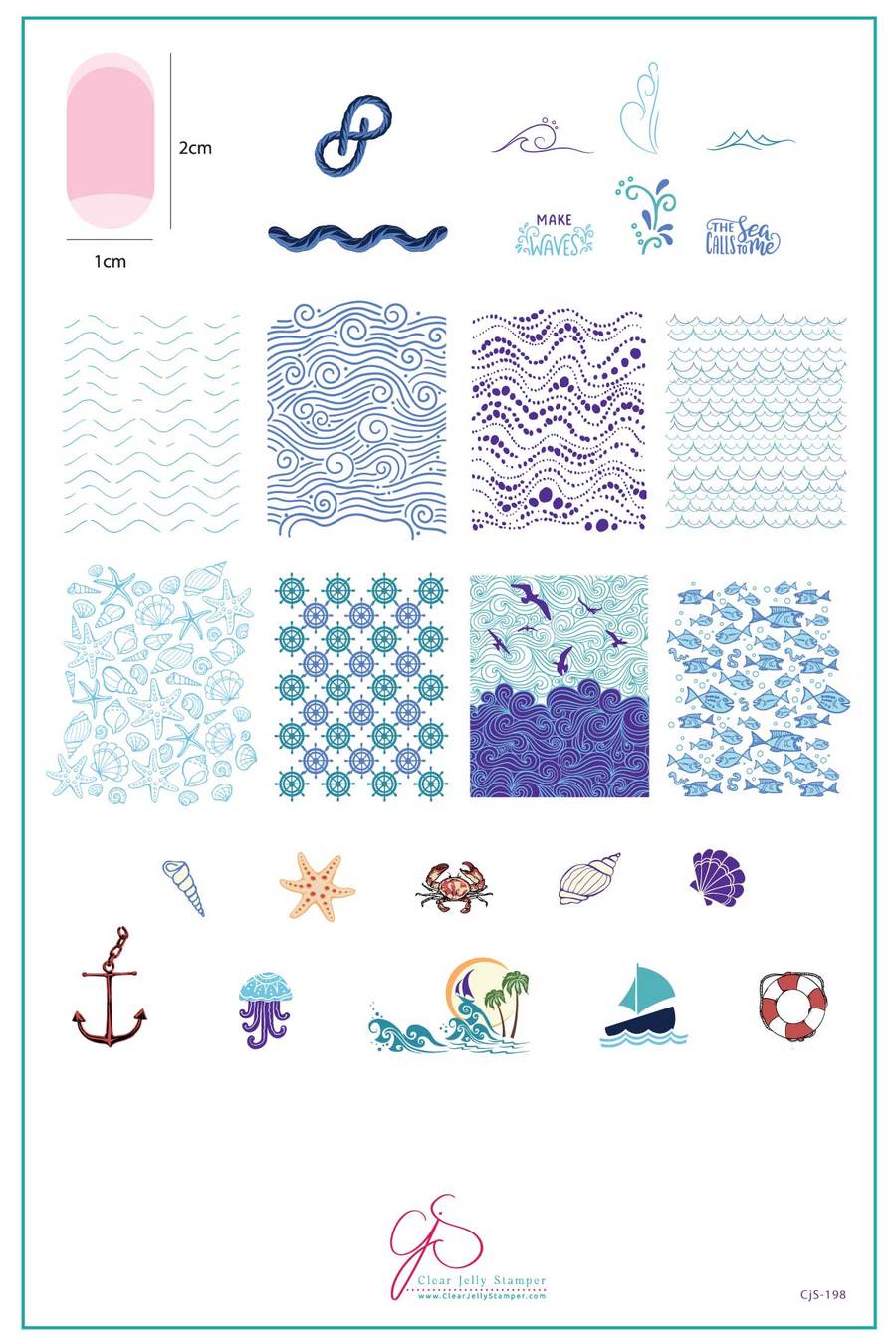 Make Waves (CjS-198) - Clear Jelly Stamping Plate Main image