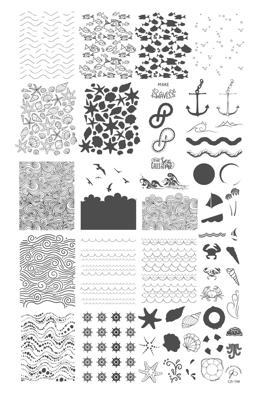 Make Waves (CjS-198) - Clear Jelly Stamping Plate Secondary image