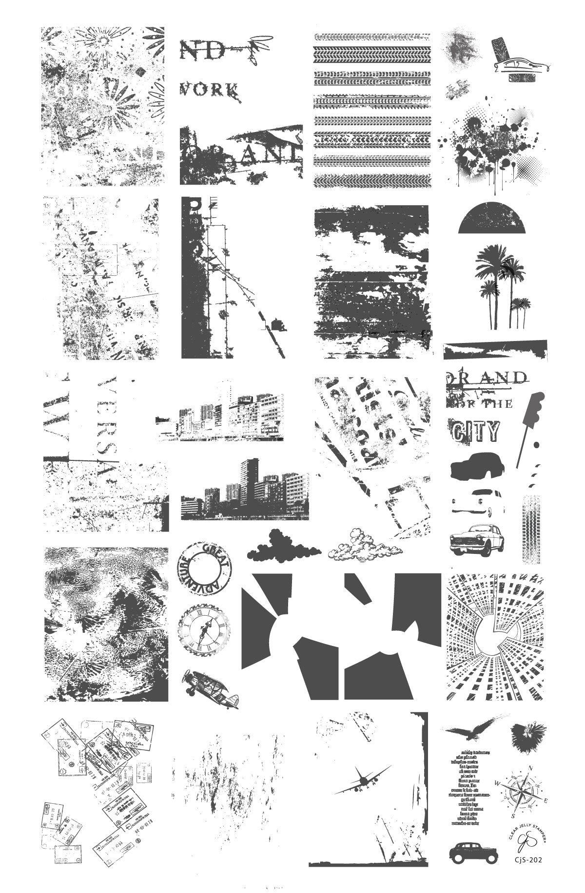 Grunge Series – City (CjS-202) - Clear Jelly Stamping Plate Secondary image