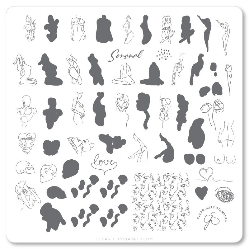 The Nude Series - Sensual (CjS-204)  Steel Nail Art Medium Stamping Plate Secondary image