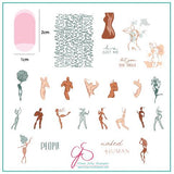 The Nude Series - In the Buff (CjS-205) Steel Nail Art Medium Stamping Plate