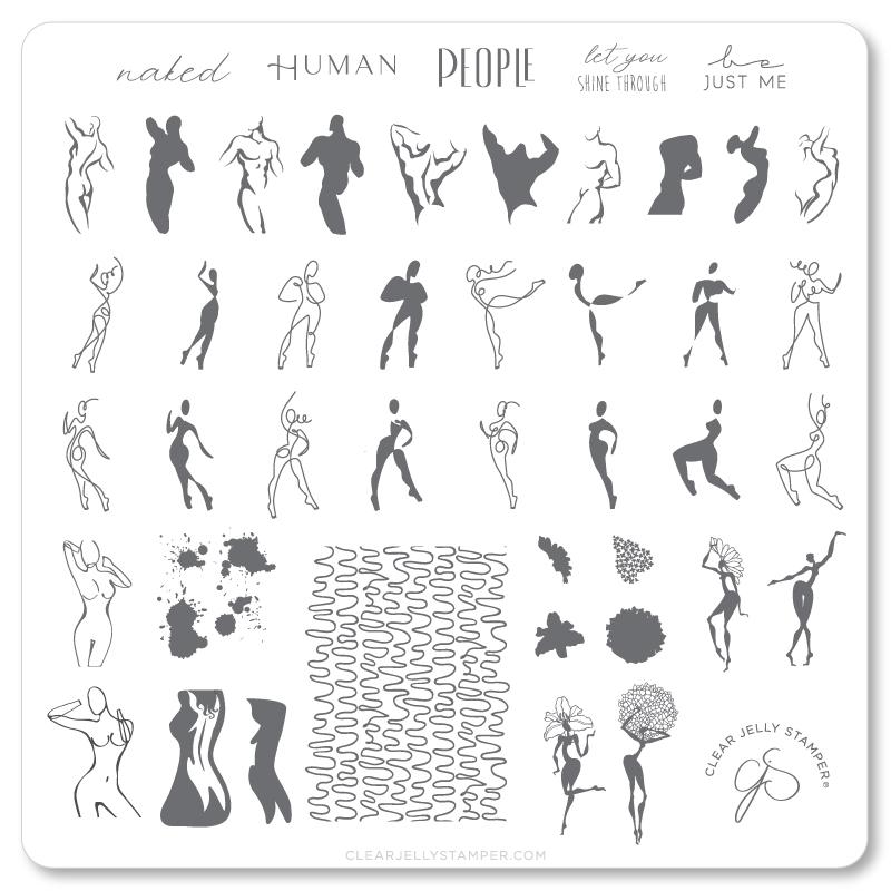The Nude Series - In the Buff (CjS-205) Steel Nail Art Medium Stamping Plate Secondary image