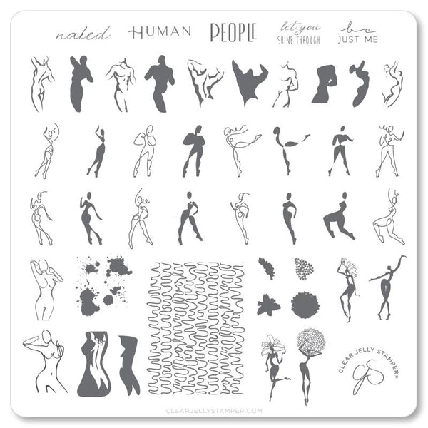 The Nude Series - In the Buff (CjS-205) Steel Nail Art Medium Stamping Plate