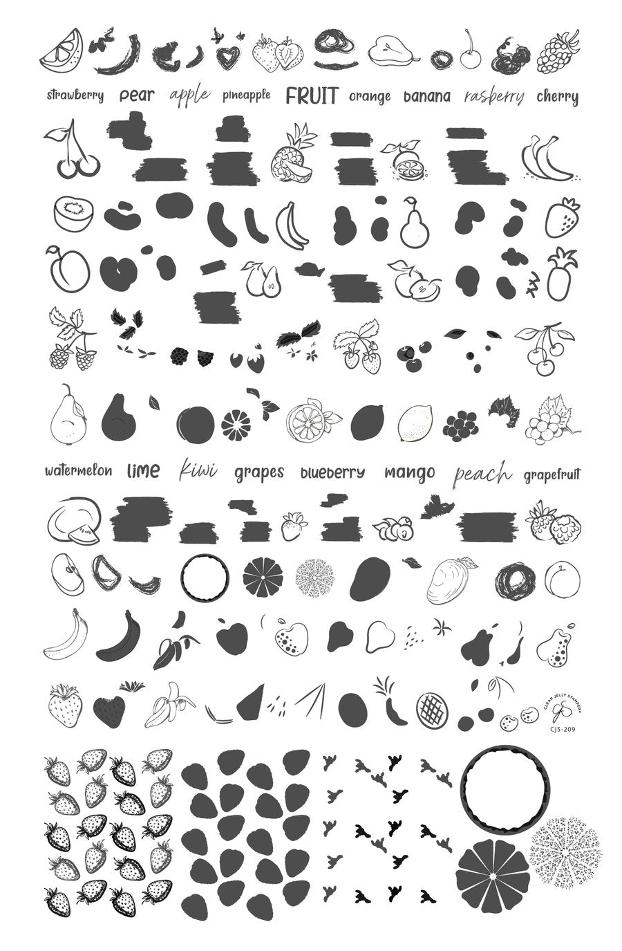 Fruit Cocktail Collection - So Juicy! (CjS-209) - Clear Jelly Stamping Plate Secondary image