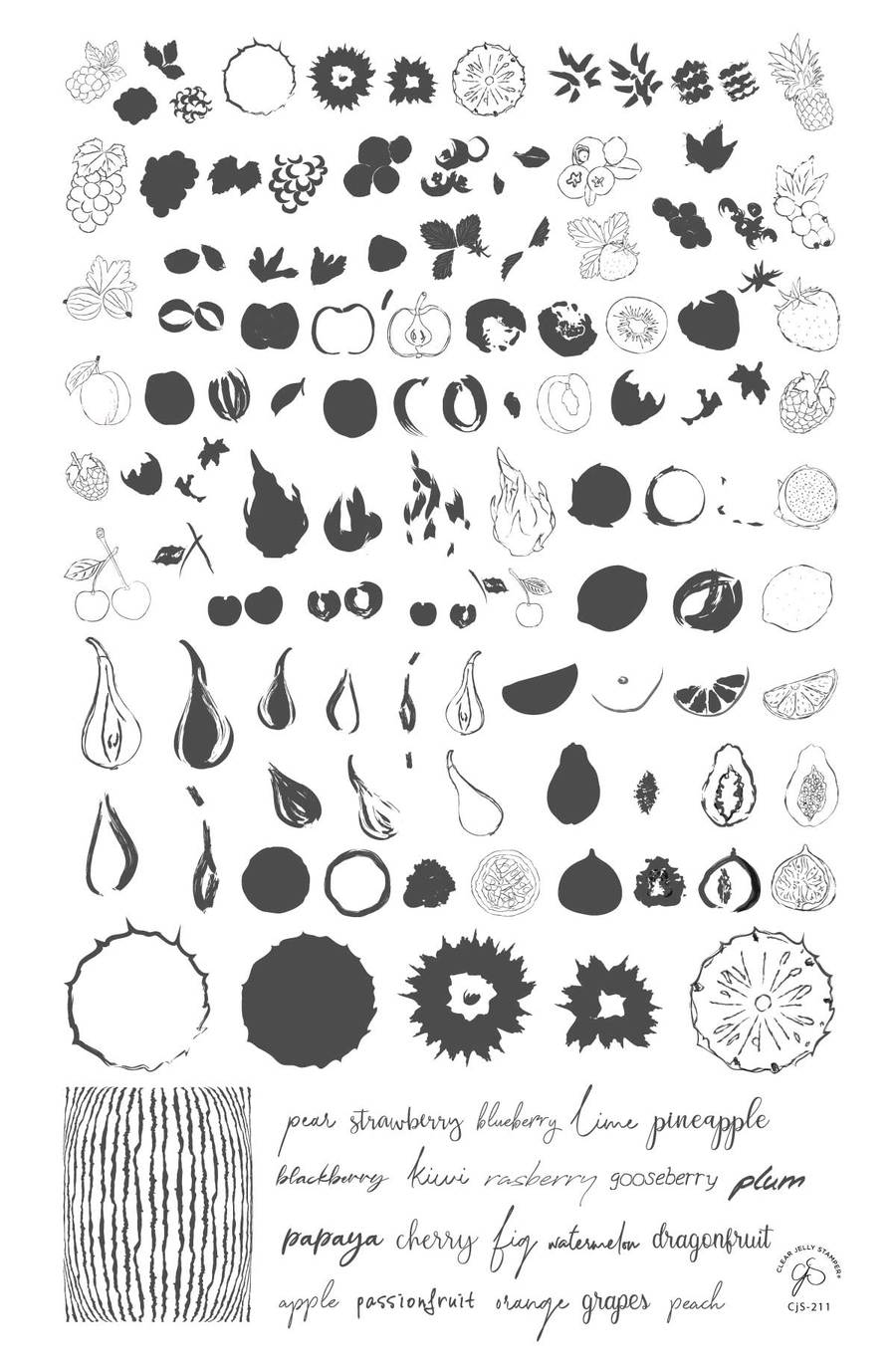 Fruit Cocktail Collection - Tropical Sensation (CjS-211) - Clear Jelly Stamping Plate Secondary image