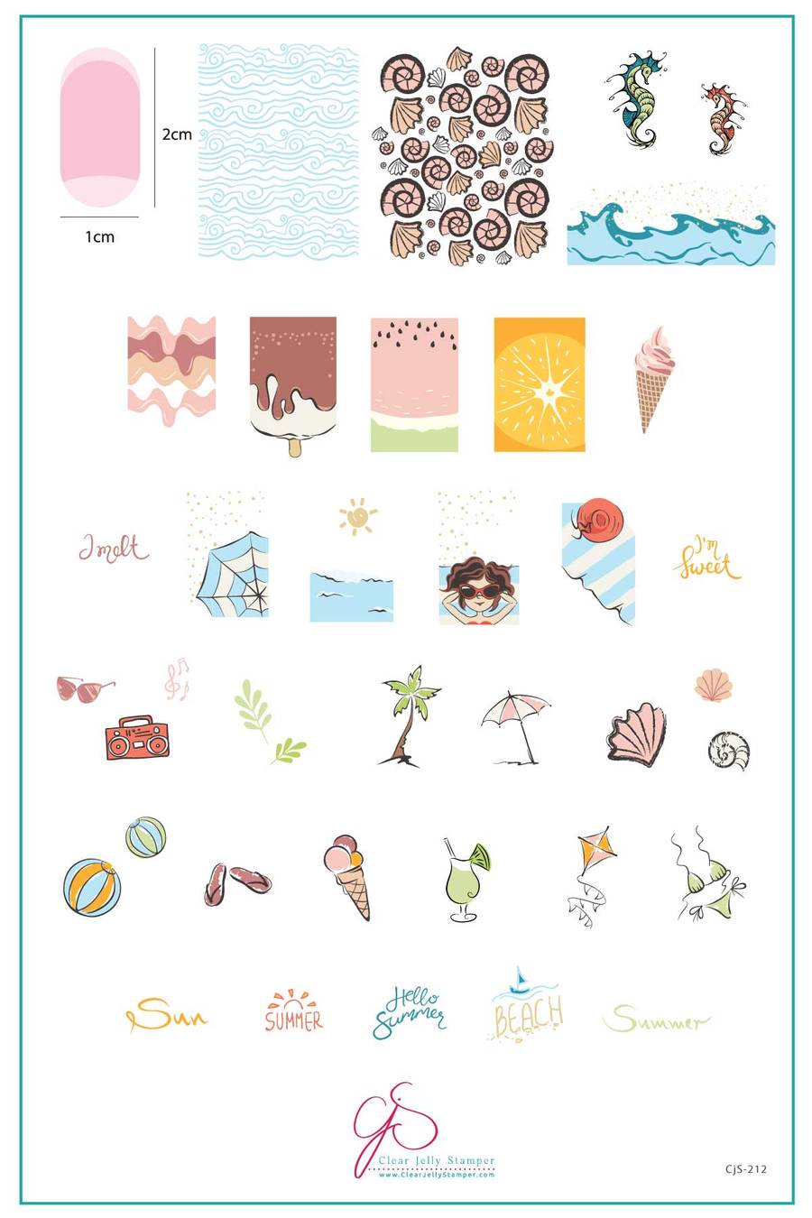 I Melt for Summer (CJS-212)- Clear Jelly Stamping Plate Main image