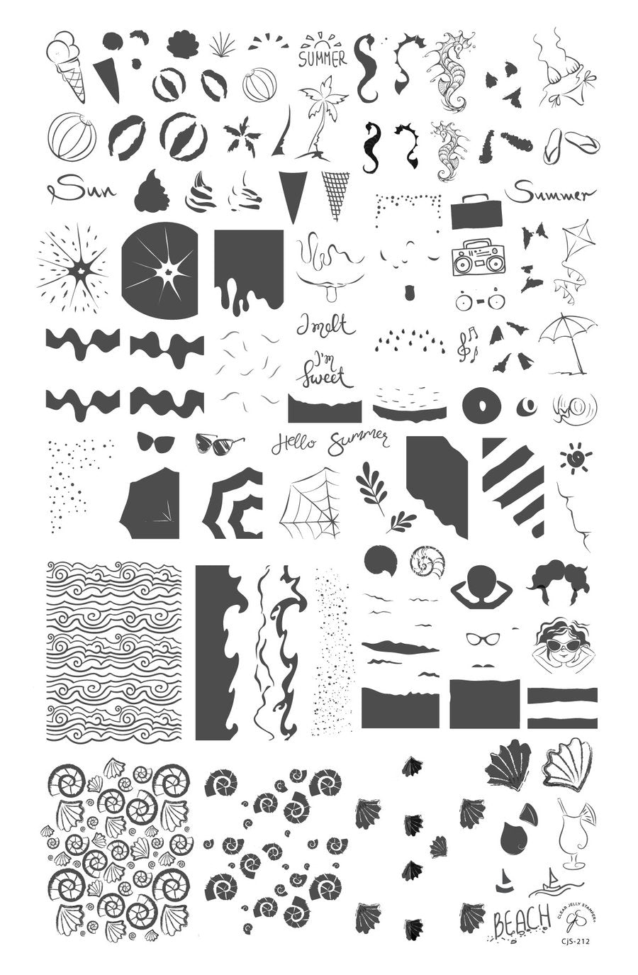 I Melt for Summer (CJS-212)- Clear Jelly Stamping Plate Secondary image
