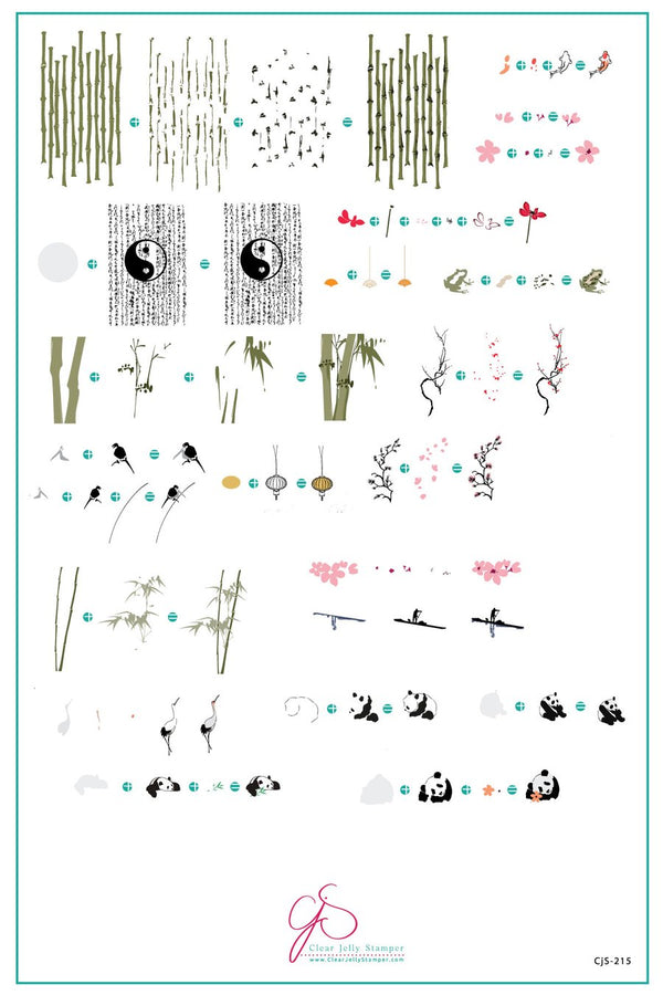 Panda and Friends (CjS-215) - Clear Jelly Stamping Plate