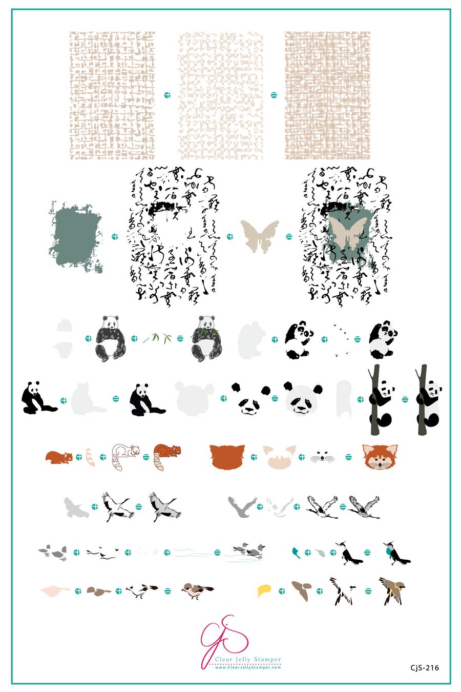 Playful Panda (CjS-216) - Clear Jelly Stamping Plate Secondary image