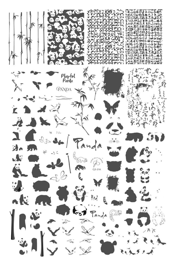 Playful Panda (CjS-216) - Clear Jelly Stamping Plate