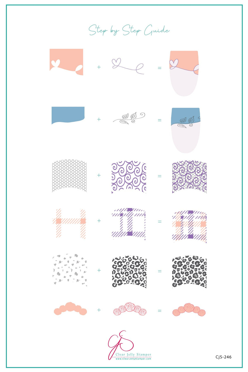 French Mani (CjS-224/246)   - Clear Jelly Stamping Plate